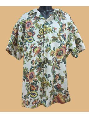 Malibu By Drell Floral Print Short Sleeve Shirt 2X